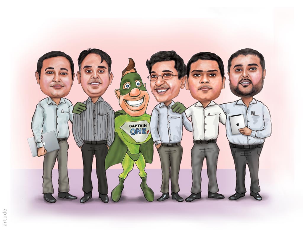 corporate gifting group caricature