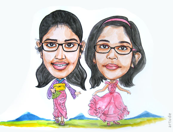 girls caricature